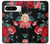 S3112 Motif floral Rose Noir Etui Coque Housse pour Google Pixel 8 pro