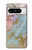 S3717 Imprimé graphique en marbre bleu pastel or rose Etui Coque Housse pour Google Pixel 8 pro