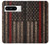 S3804 Graphique de drapeau de ligne rouge en métal de pompier Etui Coque Housse pour Google Pixel 8 pro