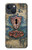 S3955 Porte Météo Vintage avec Trou de Serrure Etui Coque Housse pour iPhone 14