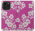 S3924 Fond rose fleur de cerisier Etui Coque Housse pour iPhone 14 Pro