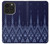 S3950 Motif textile thaïlandais bleu Etui Coque Housse pour iPhone 14 Pro