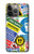 S3960 Collage d'autocollants de signalisation de sécurité Etui Coque Housse pour iPhone 14 Pro