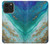 S3920 Couleur bleu océan abstrait émeraude mélangée Etui Coque Housse pour iPhone 14 Pro Max