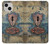 S3955 Porte Météo Vintage avec Trou de Serrure Etui Coque Housse pour iPhone 13