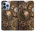 S3927 Boussole Horloge Gage Steampunk Etui Coque Housse pour iPhone 13 Pro