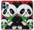 S3929 Panda mignon mangeant du bambou Etui Coque Housse pour iPhone 13 Pro
