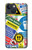 S3960 Collage d'autocollants de signalisation de sécurité Etui Coque Housse pour iPhone 13 Pro