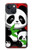 S3929 Panda mignon mangeant du bambou Etui Coque Housse pour iPhone 13 mini