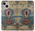 S3955 Porte Météo Vintage avec Trou de Serrure Etui Coque Housse pour iPhone 13 mini
