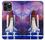 S3913 Navette spatiale nébuleuse colorée Etui Coque Housse pour iPhone 13 Pro Max