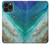 S3920 Couleur bleu océan abstrait émeraude mélangée Etui Coque Housse pour iPhone 13 Pro Max