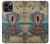 S3955 Porte Météo Vintage avec Trou de Serrure Etui Coque Housse pour iPhone 13 Pro Max
