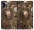 S3927 Boussole Horloge Gage Steampunk Etui Coque Housse pour iPhone 12, iPhone 12 Pro