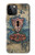 S3955 Porte Météo Vintage avec Trou de Serrure Etui Coque Housse pour iPhone 12, iPhone 12 Pro