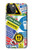 S3960 Collage d'autocollants de signalisation de sécurité Etui Coque Housse pour iPhone 12, iPhone 12 Pro