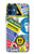 S3960 Collage d'autocollants de signalisation de sécurité Etui Coque Housse pour iPhone 12 mini