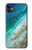 S3920 Couleur bleu océan abstrait émeraude mélangée Etui Coque Housse pour iPhone 11