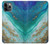 S3920 Couleur bleu océan abstrait émeraude mélangée Etui Coque Housse pour iPhone 11 Pro Max