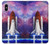 S3913 Navette spatiale nébuleuse colorée Etui Coque Housse pour iPhone X, iPhone XS