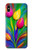 S3926 Peinture à l'huile de tulipe colorée Etui Coque Housse pour iPhone XS Max