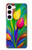 S3926 Peinture à l'huile de tulipe colorée Etui Coque Housse pour Samsung Galaxy S23