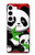 S3929 Panda mignon mangeant du bambou Etui Coque Housse pour Samsung Galaxy S23