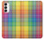 S3942 Tartan à carreaux arc-en-ciel LGBTQ Etui Coque Housse pour Samsung Galaxy S23