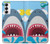 S3947 Caricature d'hélicoptère de requin Etui Coque Housse pour Samsung Galaxy S23