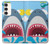 S3947 Caricature d'hélicoptère de requin Etui Coque Housse pour Samsung Galaxy S23 Plus