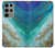 S3920 Couleur bleu océan abstrait émeraude mélangée Etui Coque Housse pour Samsung Galaxy S23 Ultra