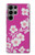 S3924 Fond rose fleur de cerisier Etui Coque Housse pour Samsung Galaxy S23 Ultra