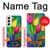 S3926 Peinture à l'huile de tulipe colorée Etui Coque Housse pour Samsung Galaxy S22