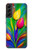 S3926 Peinture à l'huile de tulipe colorée Etui Coque Housse pour Samsung Galaxy S22 Plus