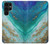 S3920 Couleur bleu océan abstrait émeraude mélangée Etui Coque Housse pour Samsung Galaxy S22 Ultra