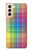 S3942 Tartan à carreaux arc-en-ciel LGBTQ Etui Coque Housse pour Samsung Galaxy S21 5G