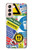 S3960 Collage d'autocollants de signalisation de sécurité Etui Coque Housse pour Samsung Galaxy S21 5G