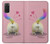 S3923 Queue d'arc-en-ciel de fond de chat Etui Coque Housse pour Samsung Galaxy S20