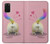 S3923 Queue d'arc-en-ciel de fond de chat Etui Coque Housse pour Samsung Galaxy S20 Plus, Galaxy S20+