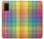 S3942 Tartan à carreaux arc-en-ciel LGBTQ Etui Coque Housse pour Samsung Galaxy S20 Plus, Galaxy S20+