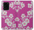 S3924 Fond rose fleur de cerisier Etui Coque Housse pour Samsung Galaxy S20 Ultra