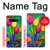 S3926 Peinture à l'huile de tulipe colorée Etui Coque Housse pour Samsung Galaxy S10