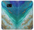 S3920 Couleur bleu océan abstrait émeraude mélangée Etui Coque Housse pour Samsung Galaxy S7