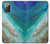 S3920 Couleur bleu océan abstrait émeraude mélangée Etui Coque Housse pour Samsung Galaxy Note 20
