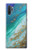 S3920 Couleur bleu océan abstrait émeraude mélangée Etui Coque Housse pour Samsung Galaxy Note 10 Plus