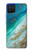 S3920 Couleur bleu océan abstrait émeraude mélangée Etui Coque Housse pour Samsung Galaxy A12