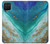 S3920 Couleur bleu océan abstrait émeraude mélangée Etui Coque Housse pour Samsung Galaxy A12
