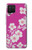 S3924 Fond rose fleur de cerisier Etui Coque Housse pour Samsung Galaxy A12
