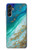 S3920 Couleur bleu océan abstrait émeraude mélangée Etui Coque Housse pour Samsung Galaxy A14 5G