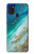 S3920 Couleur bleu océan abstrait émeraude mélangée Etui Coque Housse pour Samsung Galaxy A21s